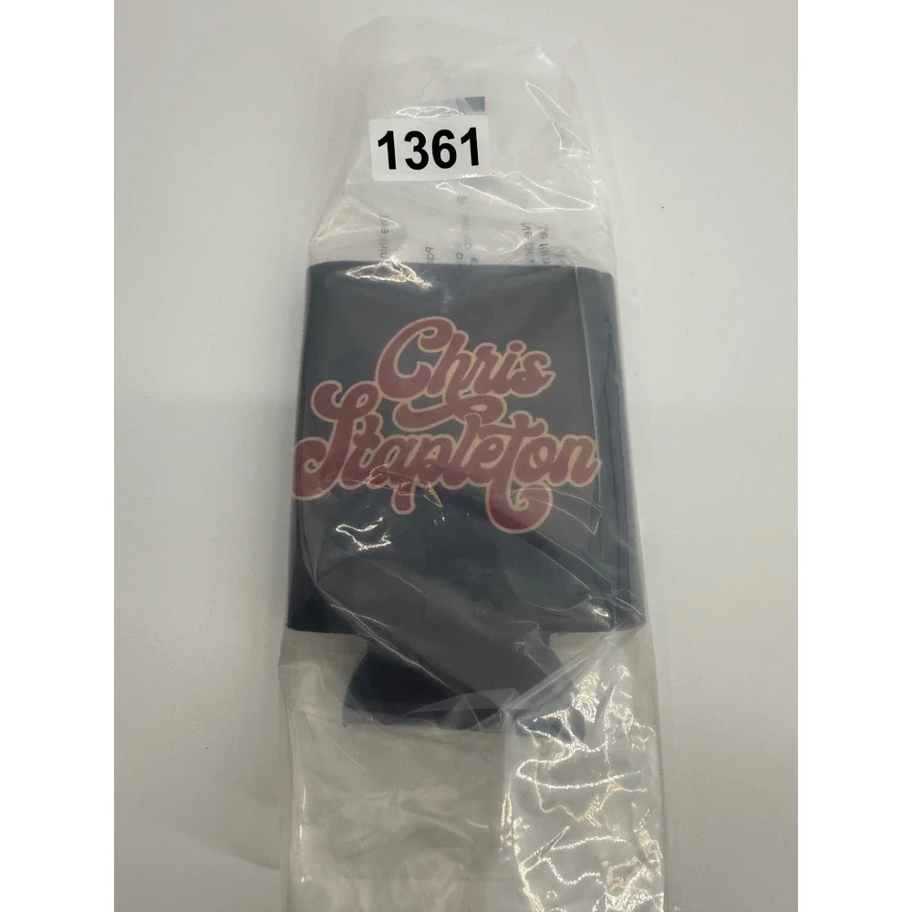 Chris Stapleton Official Merch Can Cooler Black Red Neoprene Koozie Country Hat